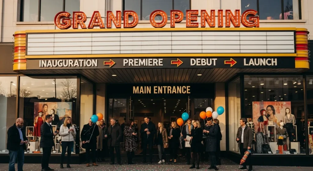 grand opening synonyms