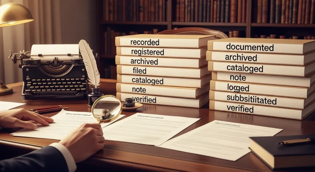 synonyms for documented