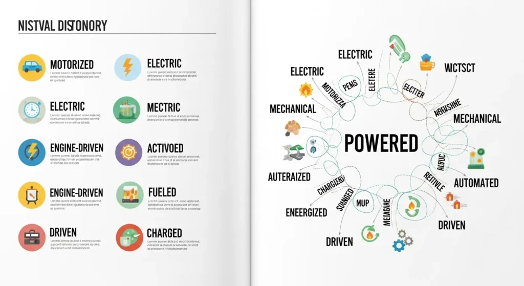 synonyms for powered