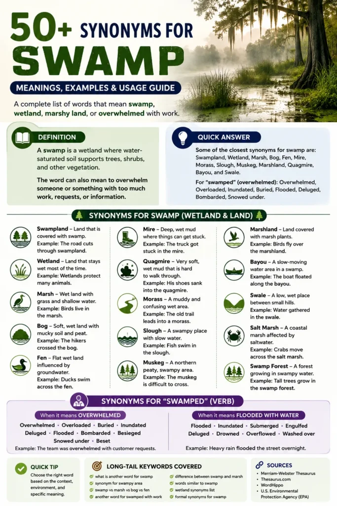 synonyms for swamp
