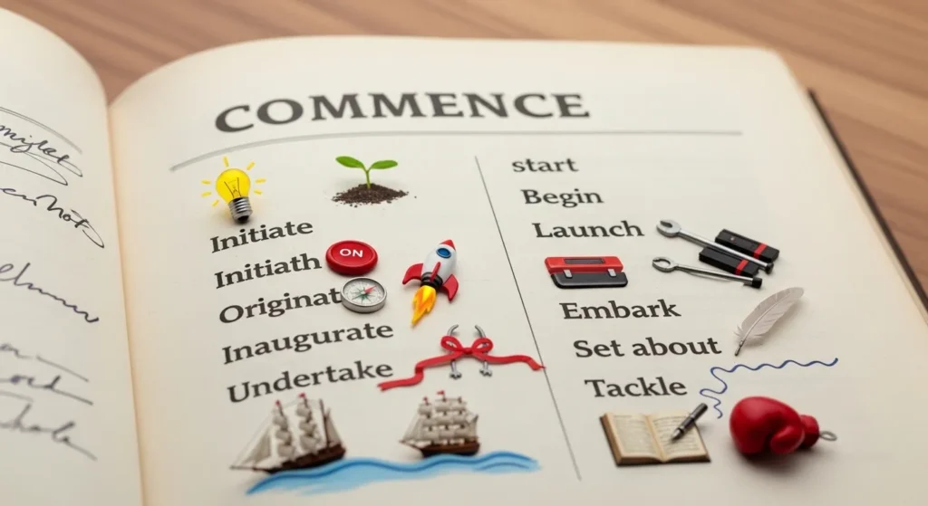 synonyms for commence