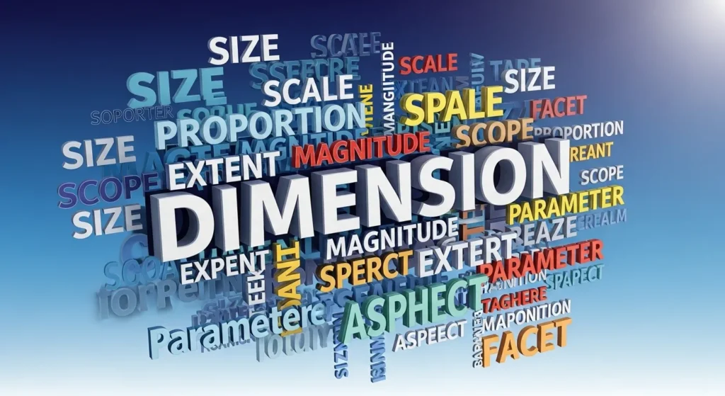 synonyms for dimension