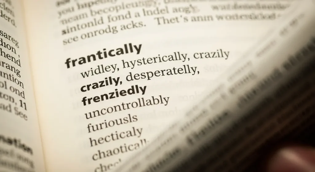 synonyms for frantically
