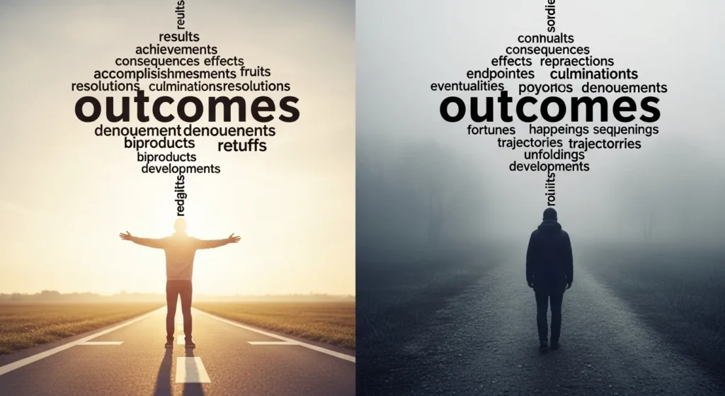 synonyms for outcomes