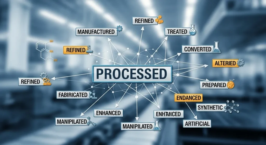 synonyms for processed