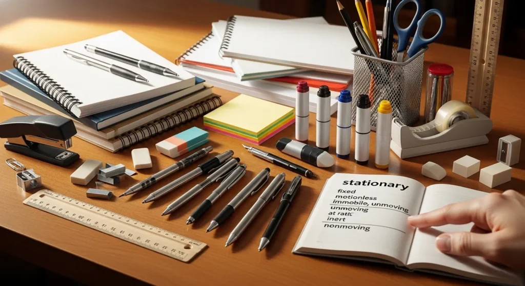 synonyms for stationary