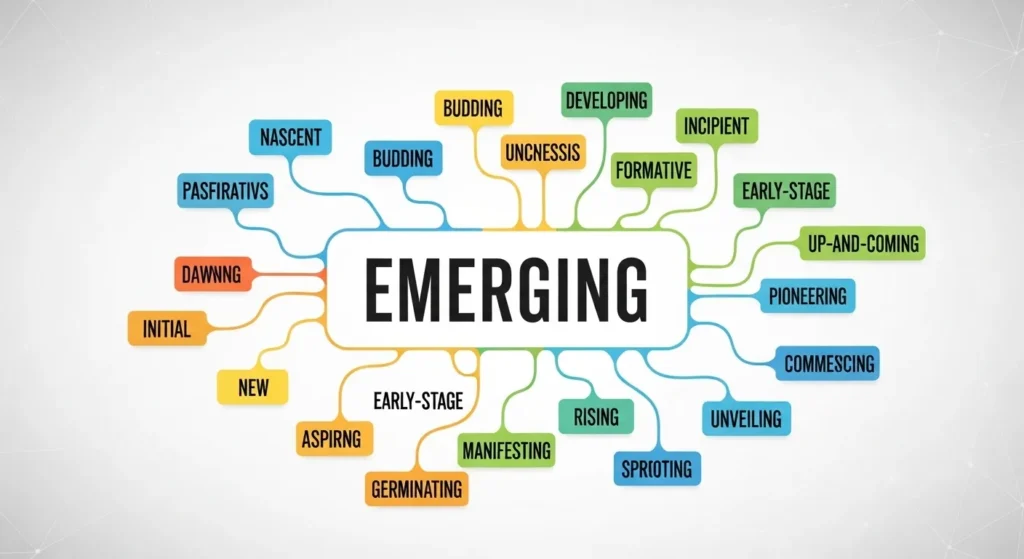 synonyms of emerging