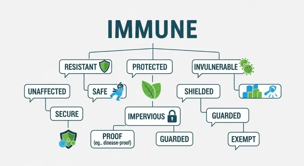 synonyms of immune