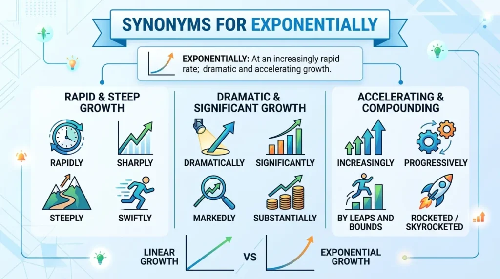 synonyms for exponentially