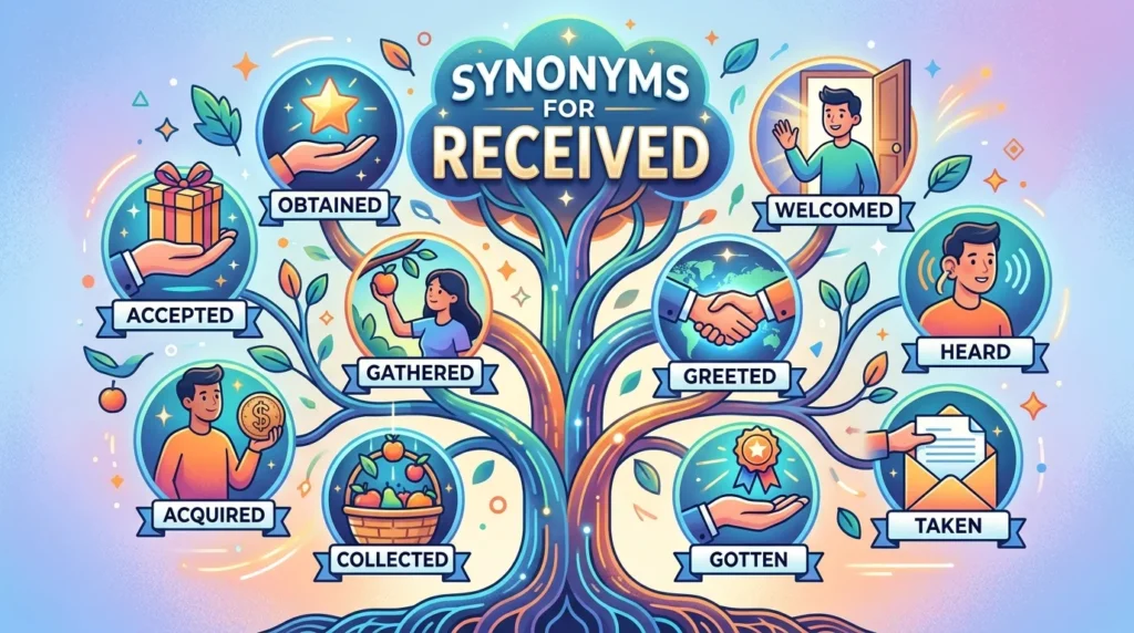 synonyms for received