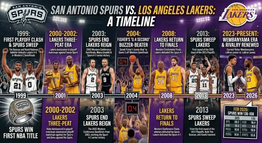 san antonio spurs vs lakers timeline